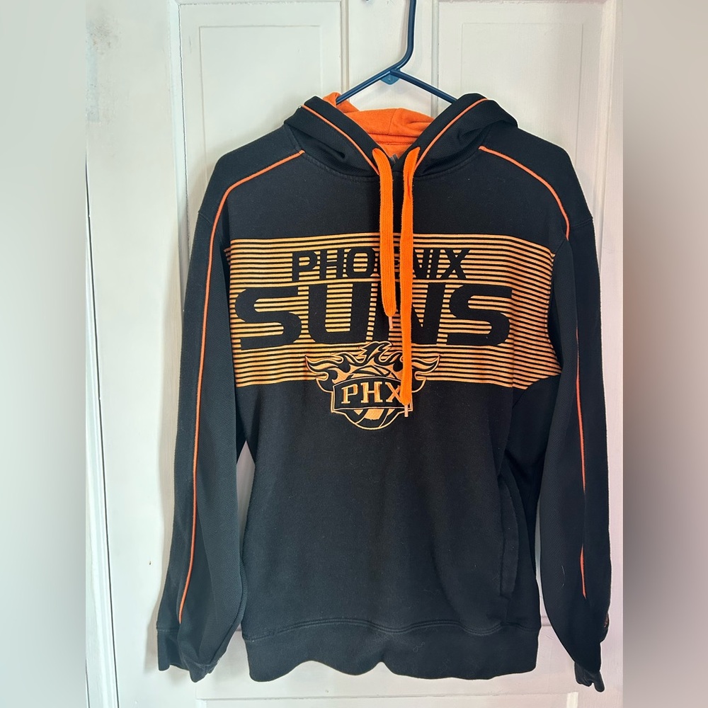 Adidas Black and Orange Phoenix Suns Hooded Sweatshirt - Medium
